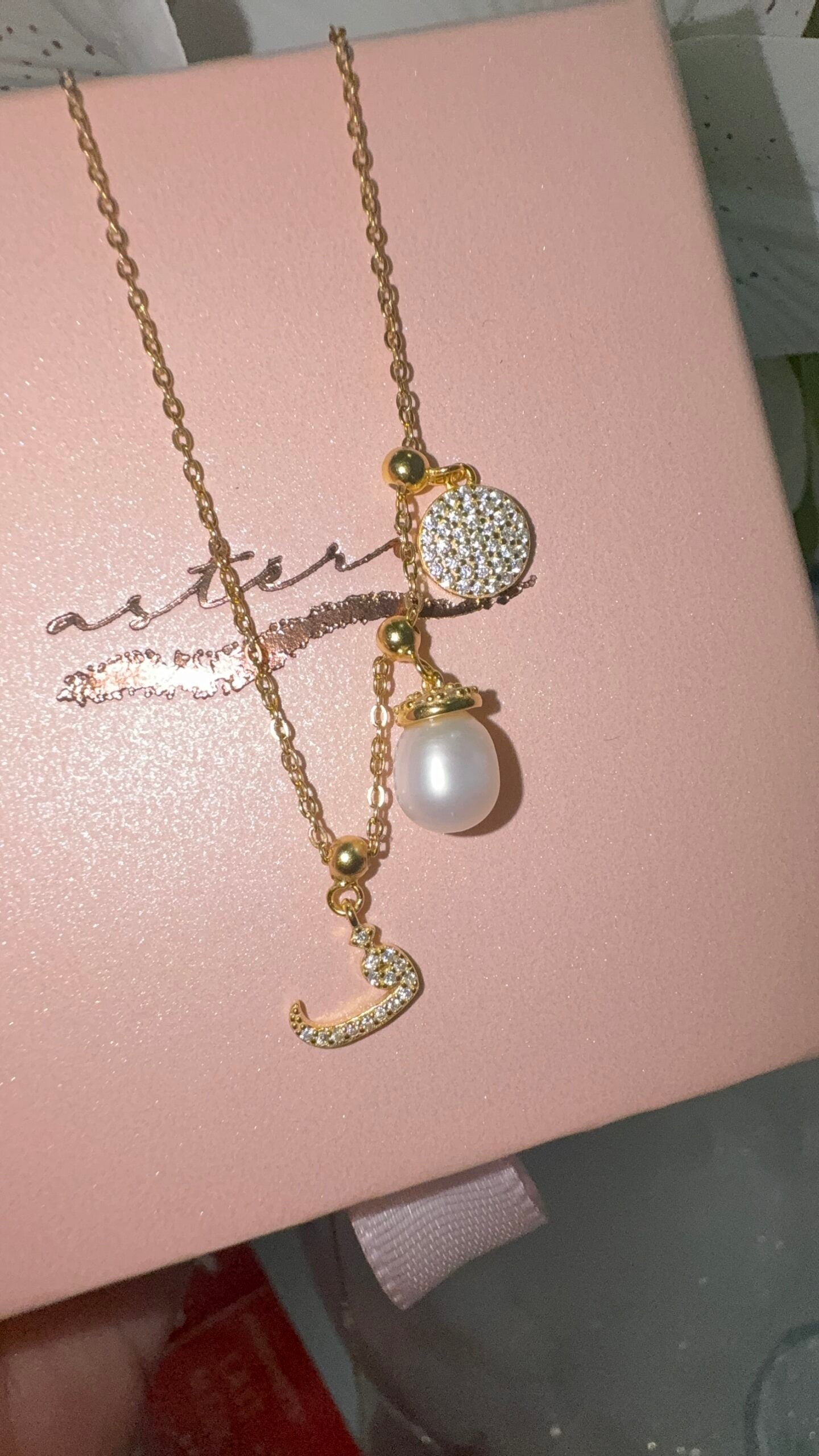 Elite Series Gold Pave Faa Arabic Charm (925, Vermeil)