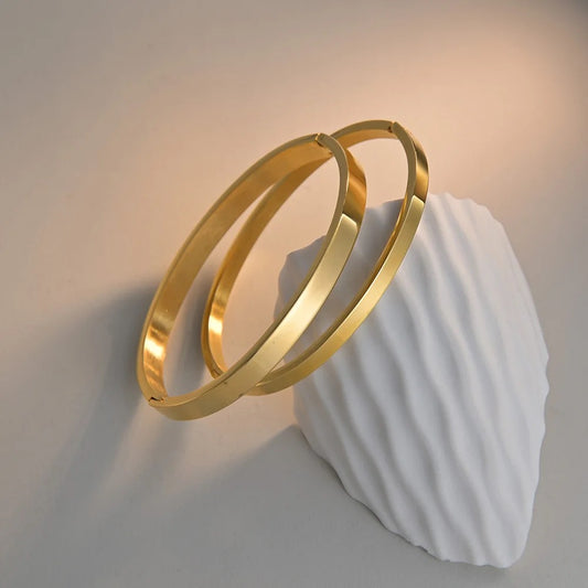 Gold Sleek Stack Bangle (4mm, 6mm, 8mm)