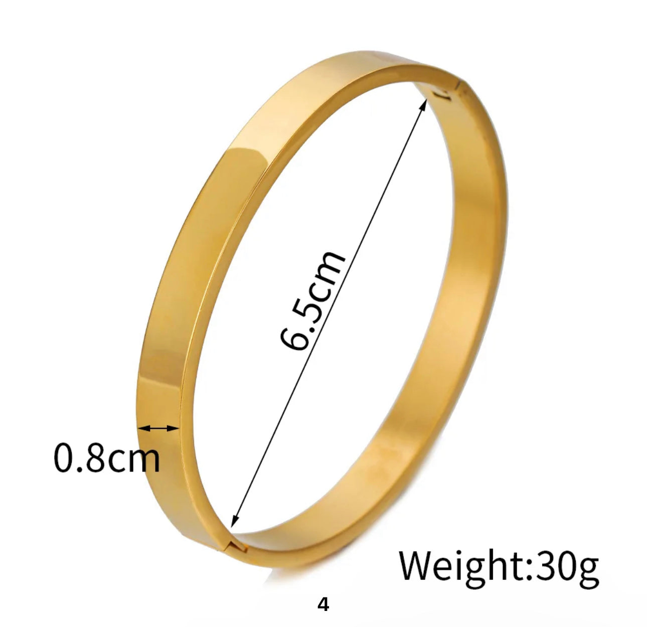 Gold Sleek Stack Bangle (4mm, 6mm, 8mm)