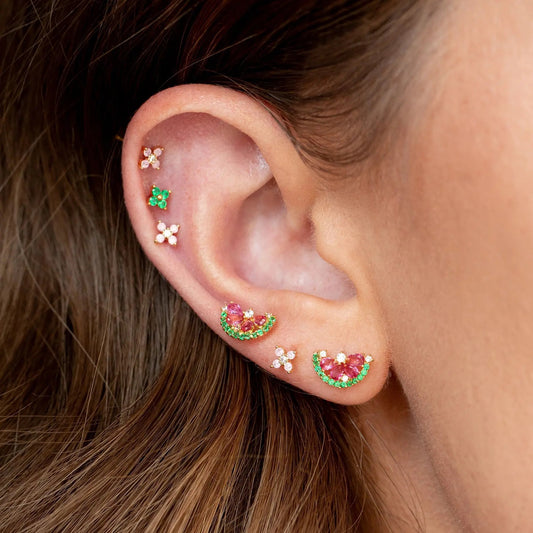 Watermelon Sparkle Set (Necklace & Earring)