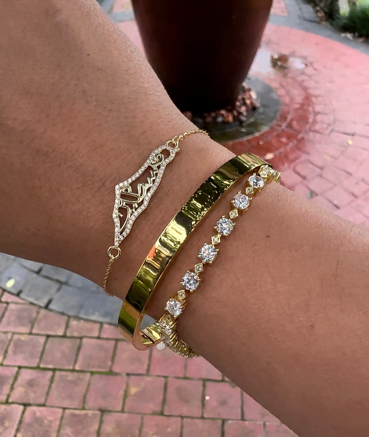 Gold Soul Of Palestine Necklace & Bracelet (925)