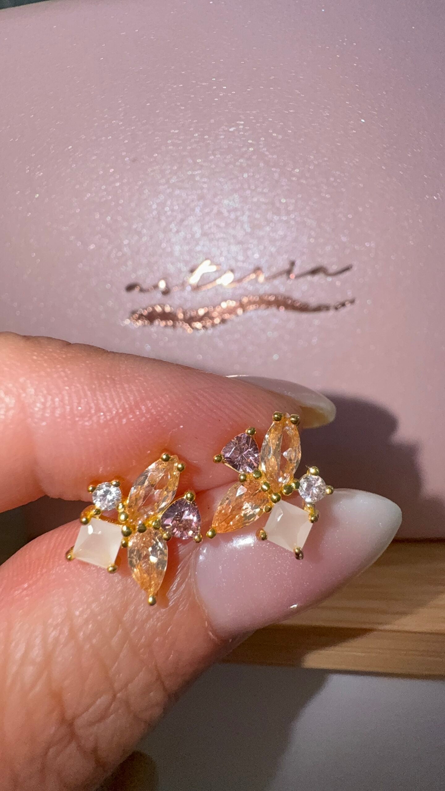 Champagne Flower Stud (925, Vermeil)