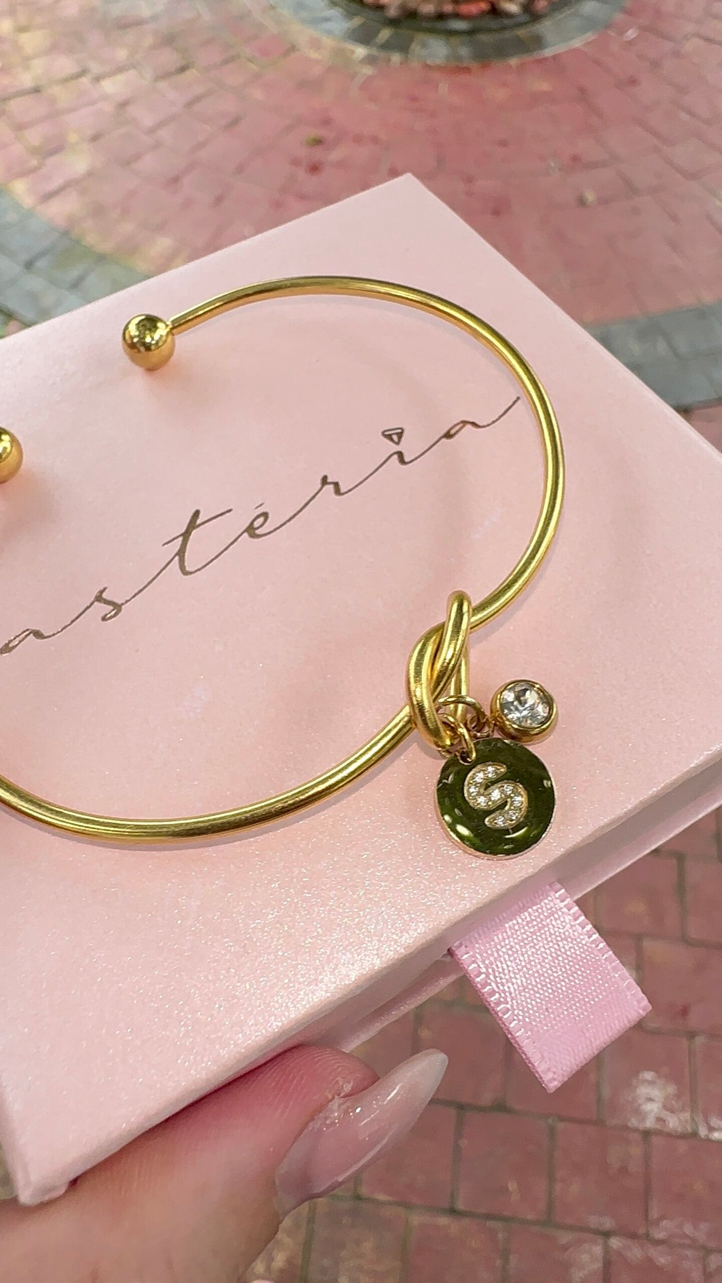 The Infinity Knot Birthstone Initial Bangle