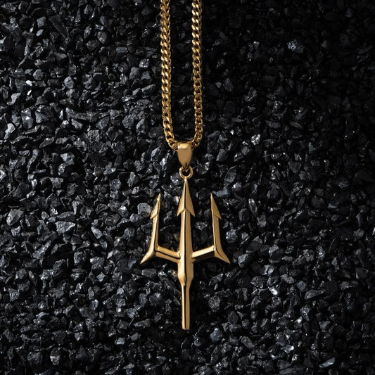 Men’s Gold Trident Necklace (60cm)