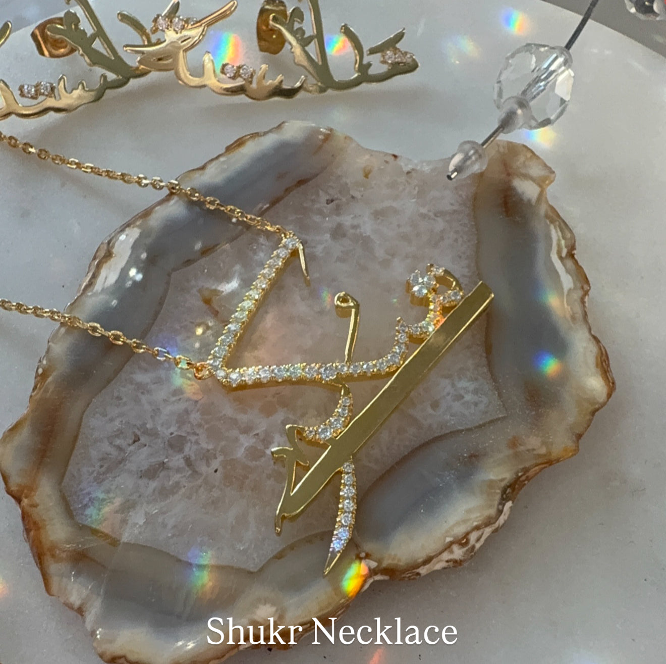 Shukr NSCD Pave Necklace (925, Vermeil, Gold, Silver, Rose)