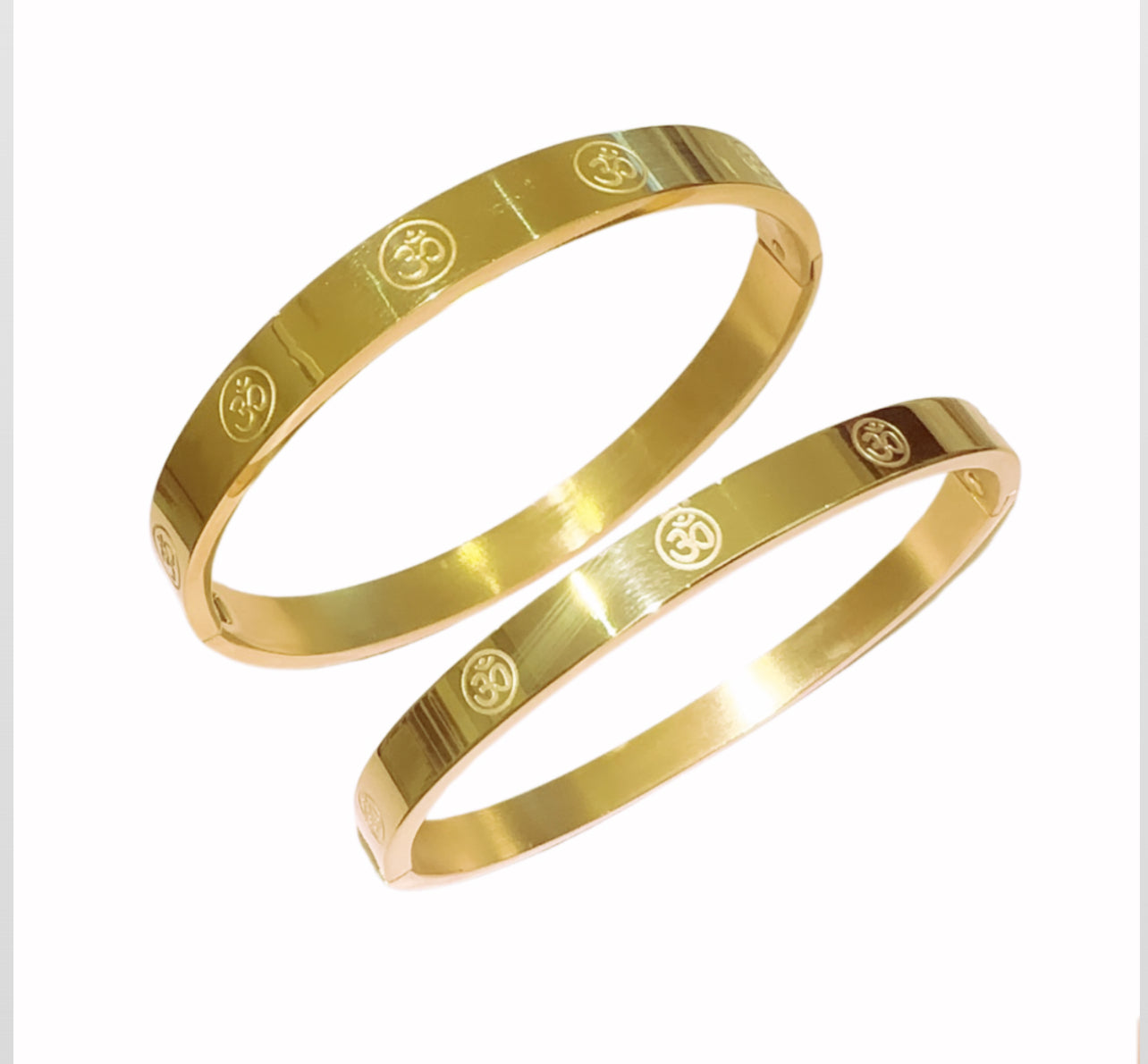 Gold Aum Waterproof Bangle (6mm, 8mm)