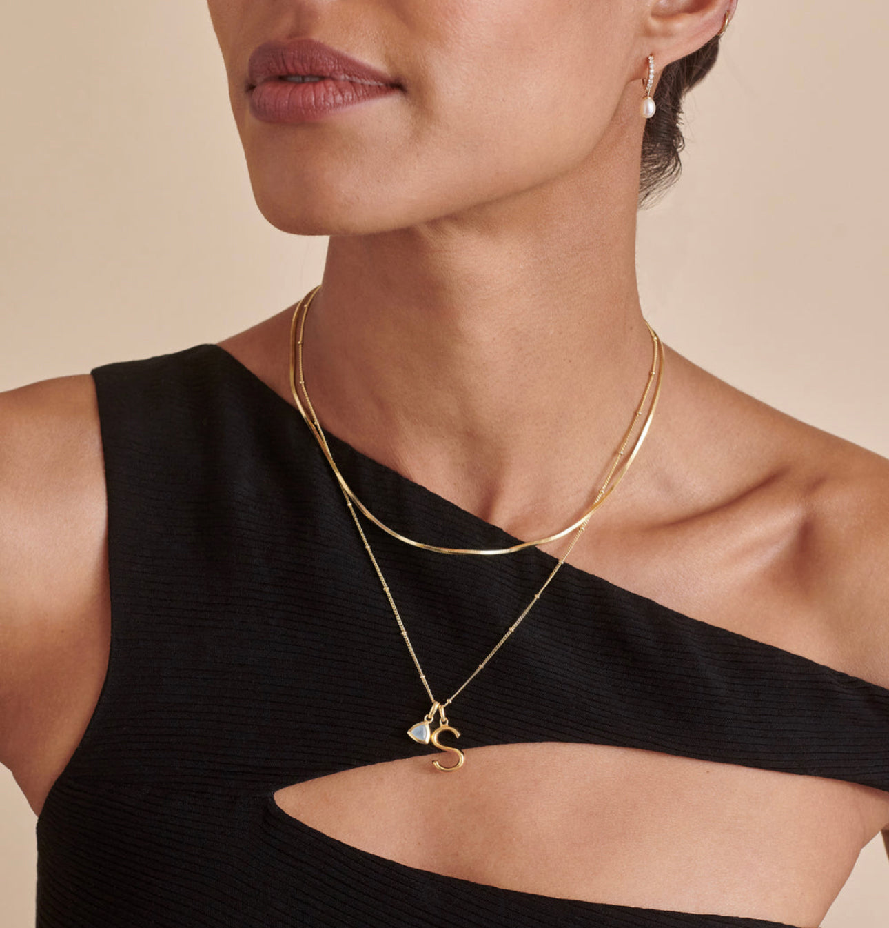 Birthstone Initial Necklace (925)