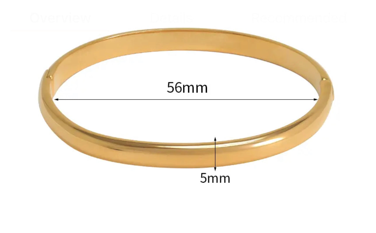 Gold 24k Infused Domed Satin Bangle