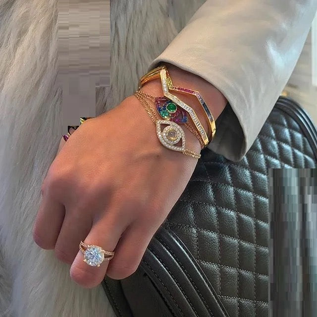 Rose Quartz & Rose Gold Sublime Evil Eye Bracelet (925)