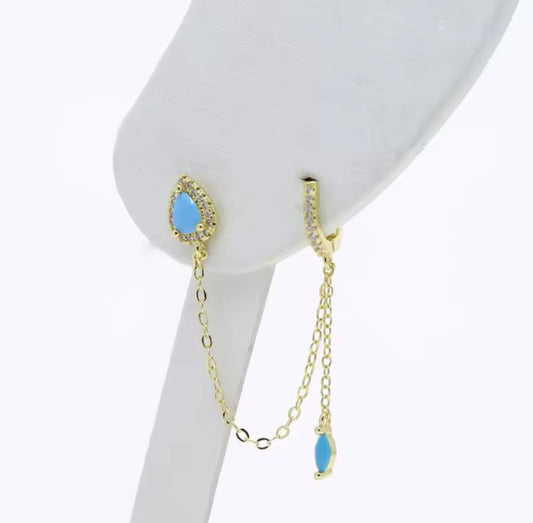 Turquoise Sparkle Mystical Earring Drape