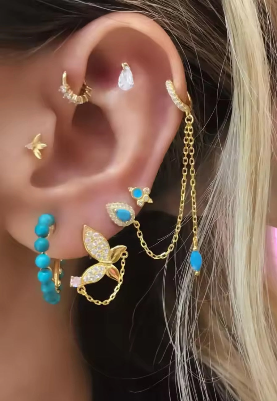 Turquoise Sparkle Mystical Earring Drape