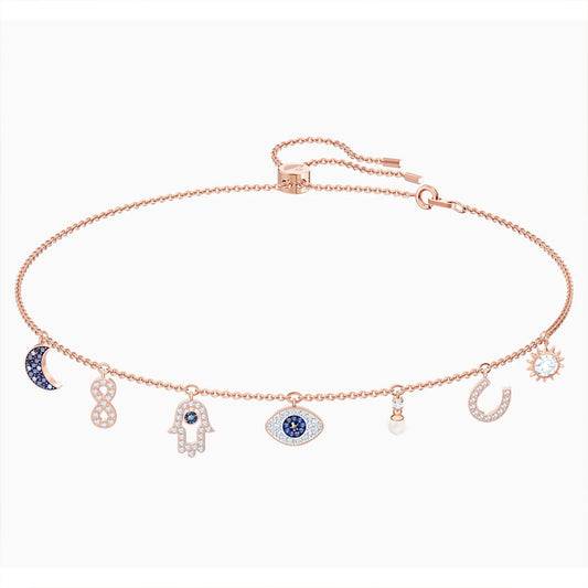 Moonlight Evil Eye Charm Dangle Necklace