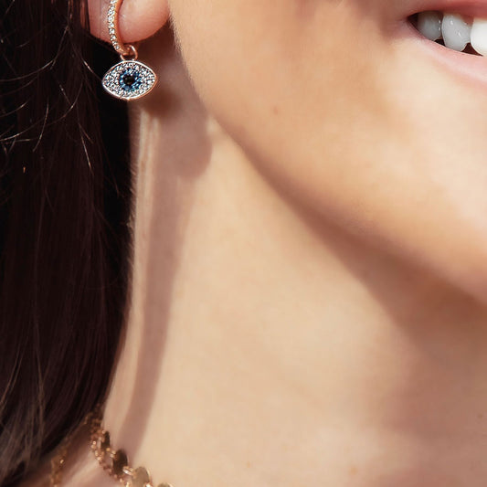 Moonlight Evil Eye Drop Earring