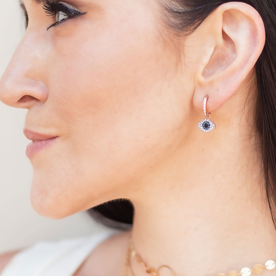Moonlight Evil Eye Drop Earring