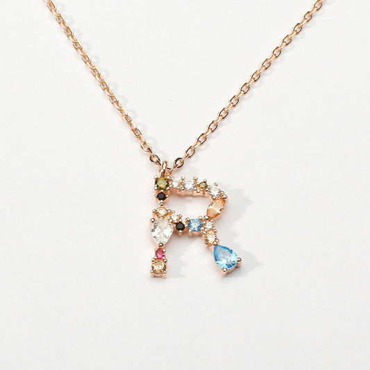 Rose Gold Affirmation Initial Necklace