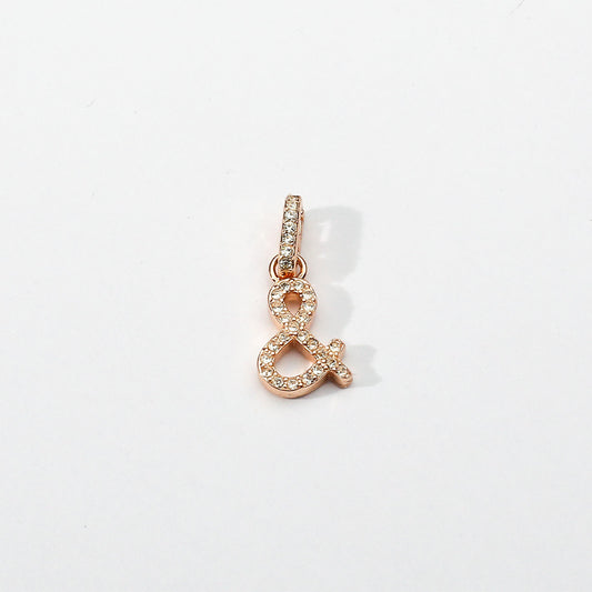 Rose Gold Initial Clip on Charm - &