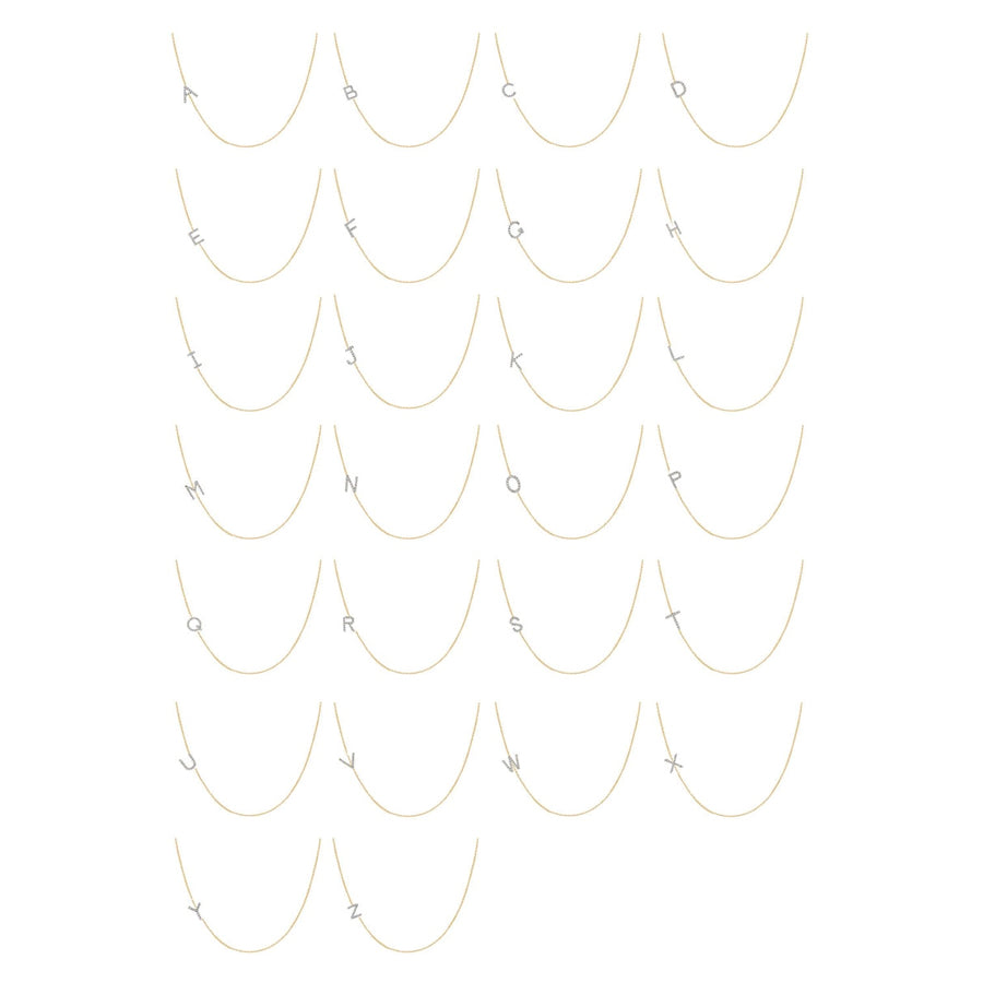 Sideswept Single Initial Necklace