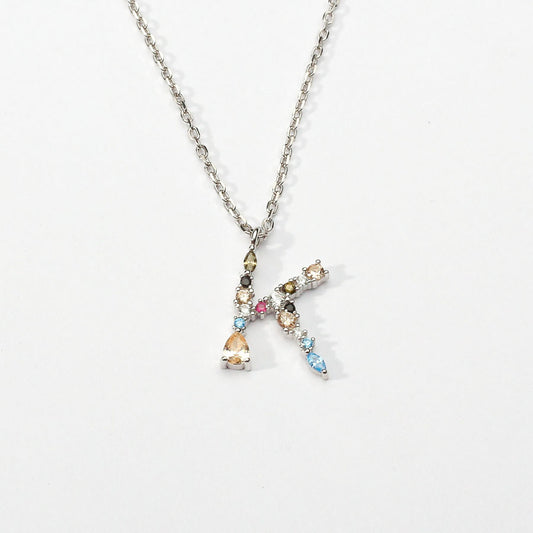 Silver Affirmation Initial Necklace