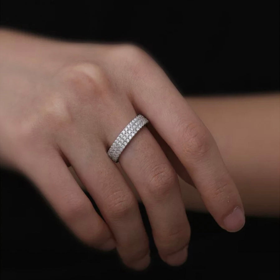 Silver Triple Row Pave Eternity