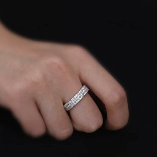 Silver Triple Row Pave Eternity