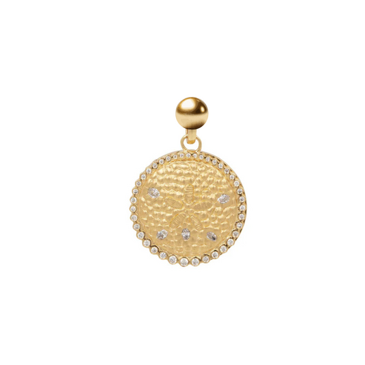 Elite Series Gold & Blue SandDollar Double Enamel NSCD Charm (925, 18k Vermeil)
