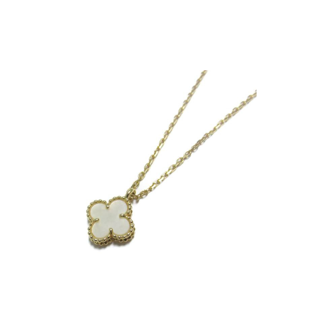 Gold & Pearl Dainty Clover Necklace (925)
