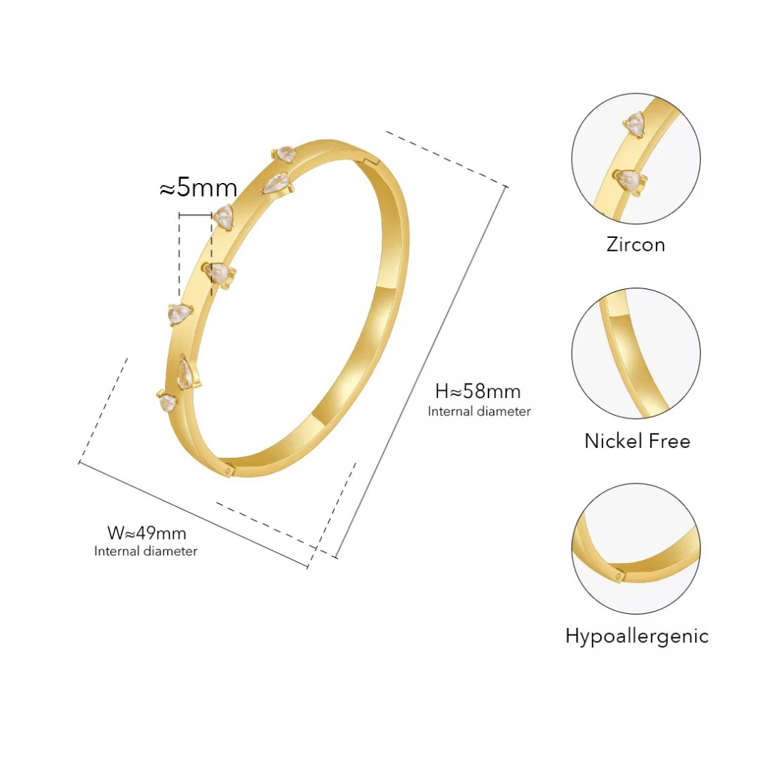 Gold Bebe Pear Bangle