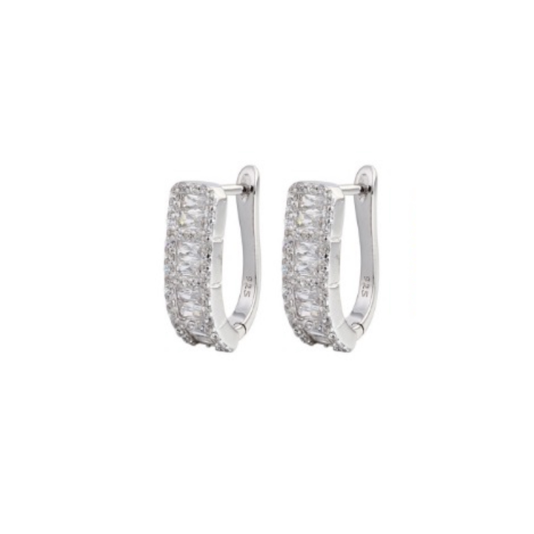 Silver Celestial Baguette Earring (925, Electroplating)