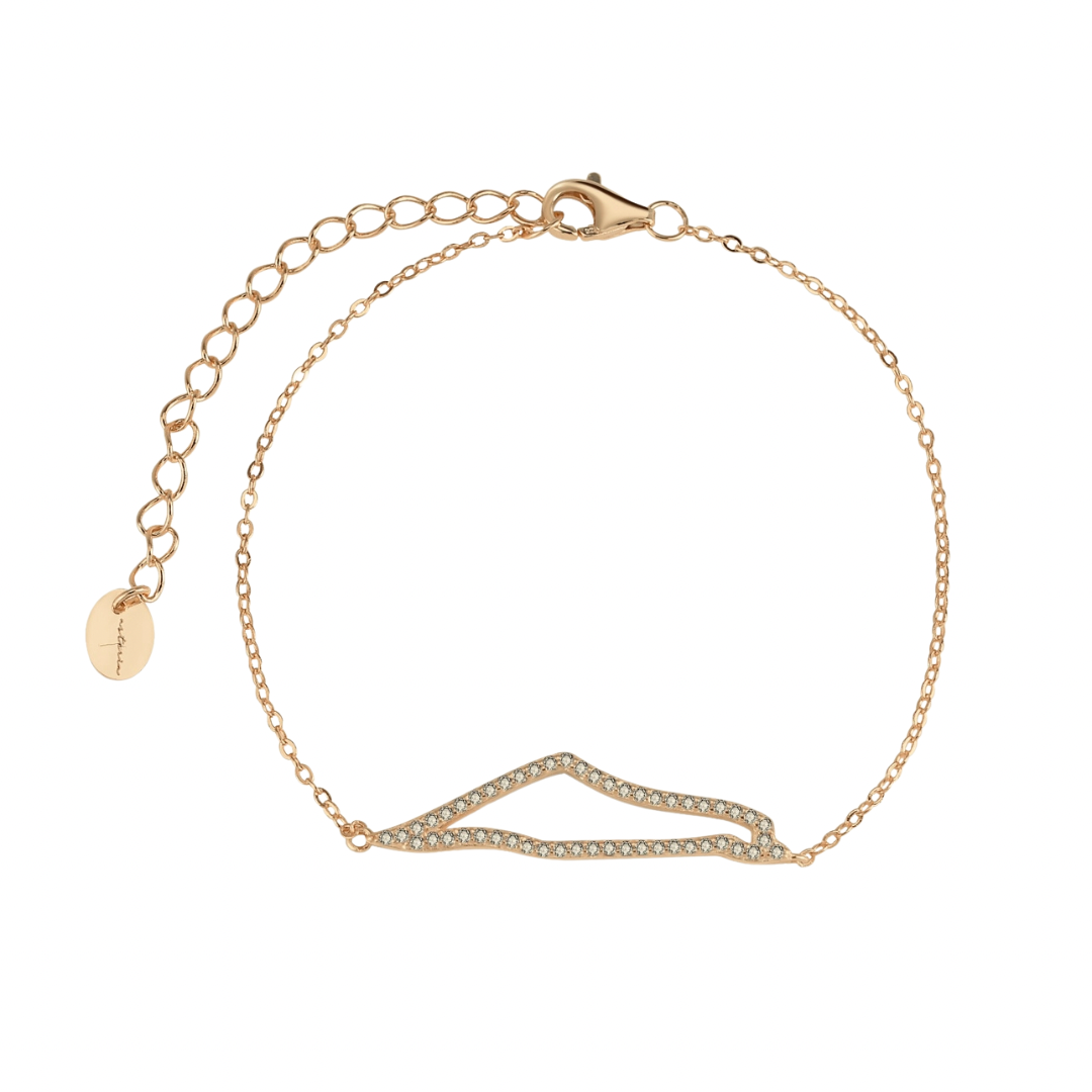 Rose Gold Pave NSCD Bracelet (925,Vermeil)