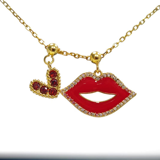 Elite Series Gold Red Heart Sparkle Charm (925, 18k Vermeil)