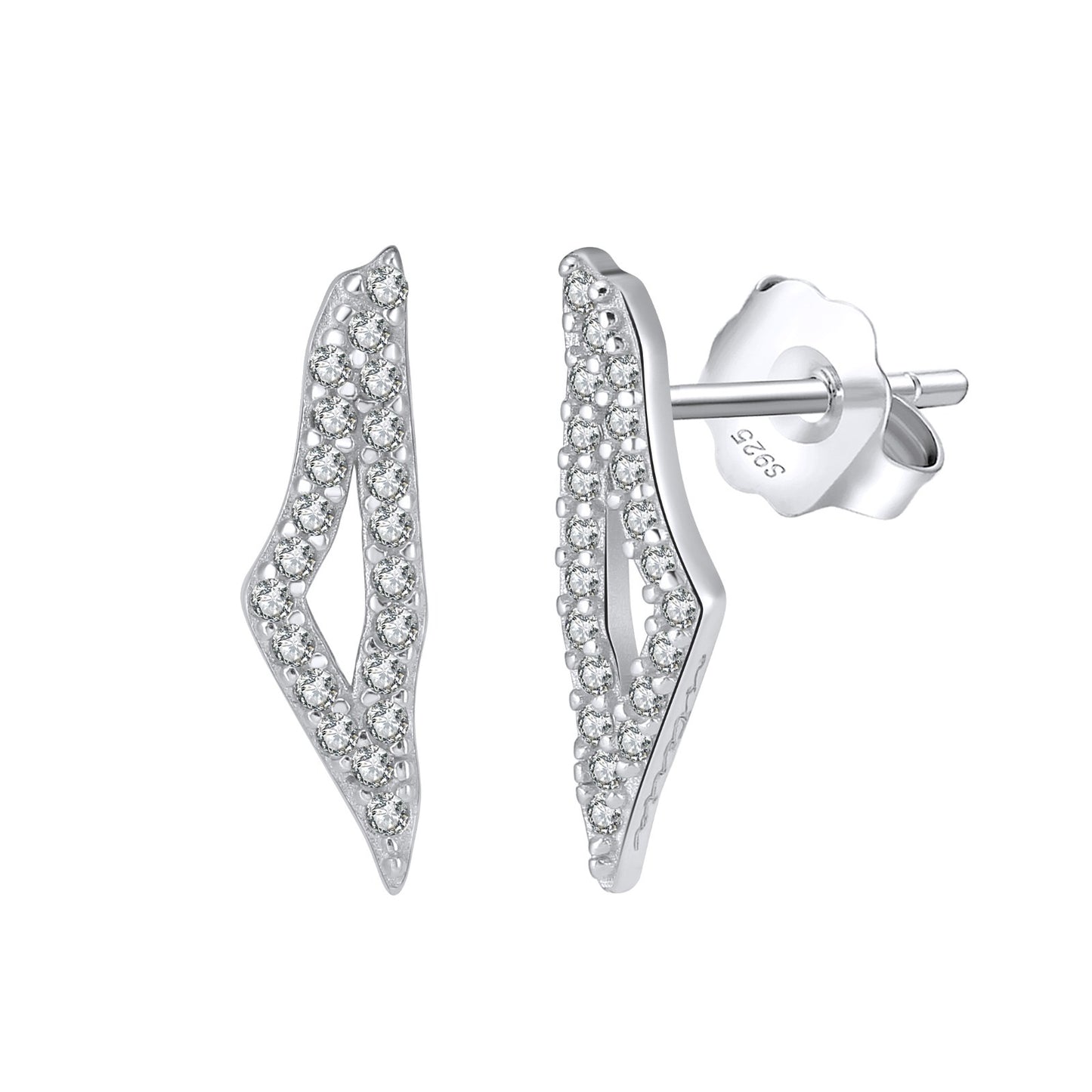 Silver Pave Map NSCD Earrings (925, Vermeil)