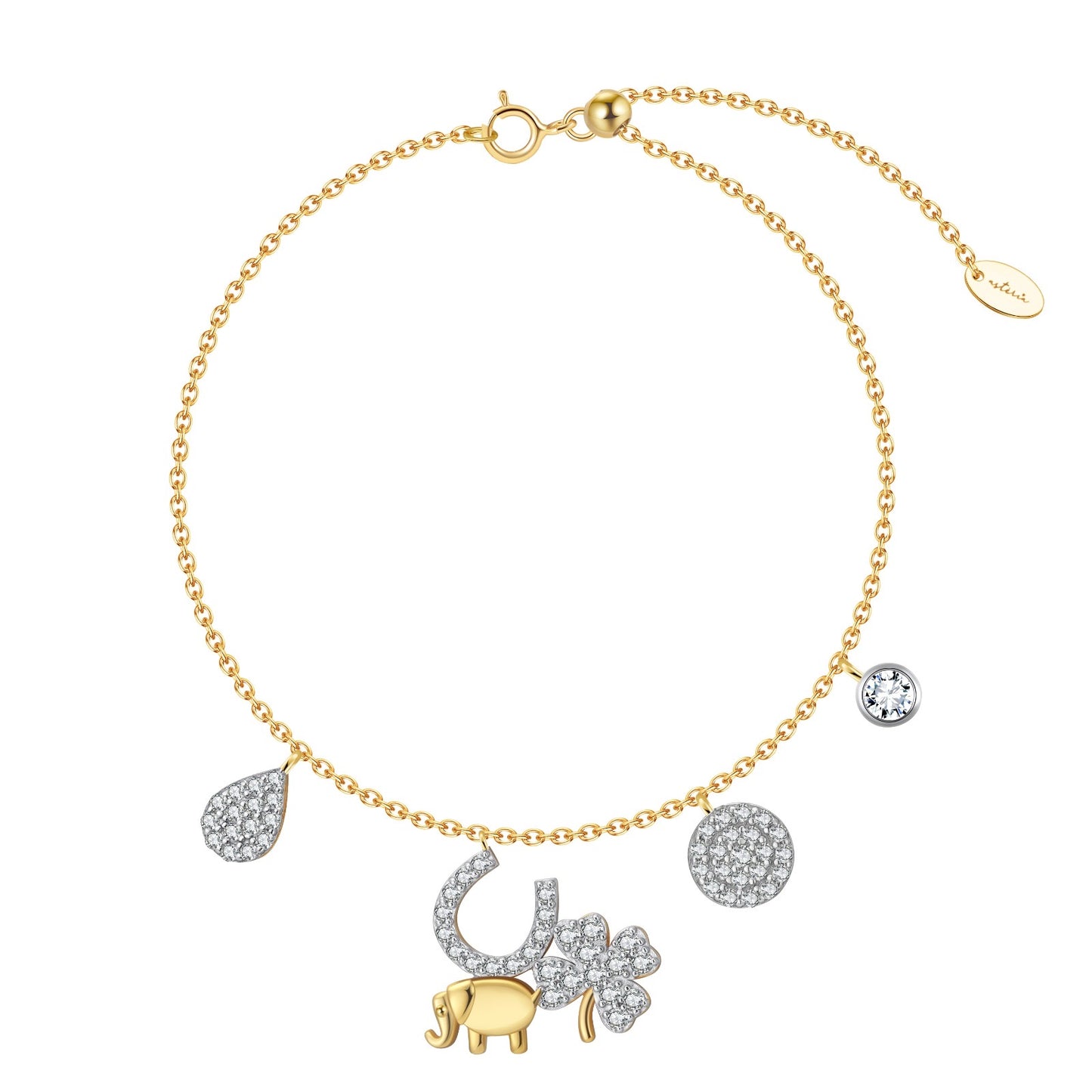 Designer Gold Love, Luck & Abundance NSCD Charm Set (925,18k Vermeil)