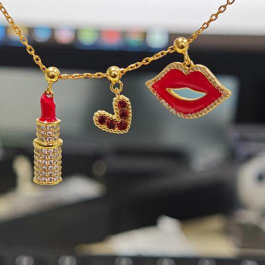 Elite Series Gold Designer NSCD Pave Lipstick Charm (925, 18k Vermeil)