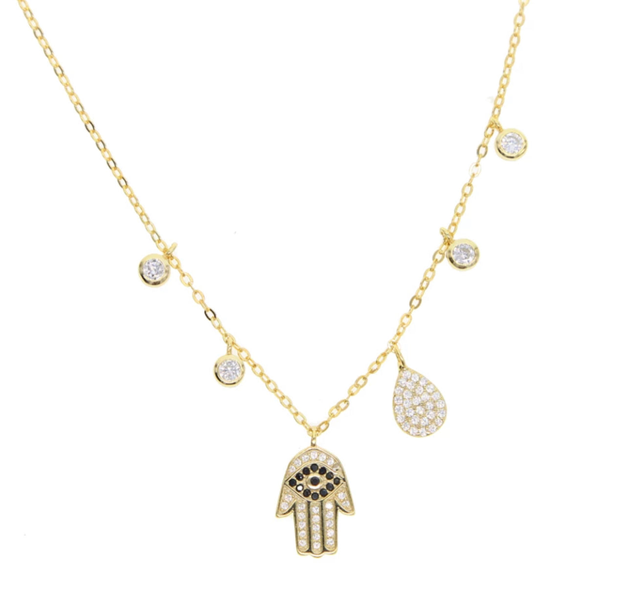 Roma Hamsa Hand Charm Necklace