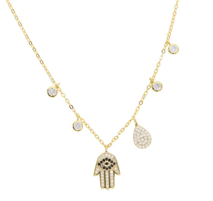 Roma Hamsa Hand Charm Necklace