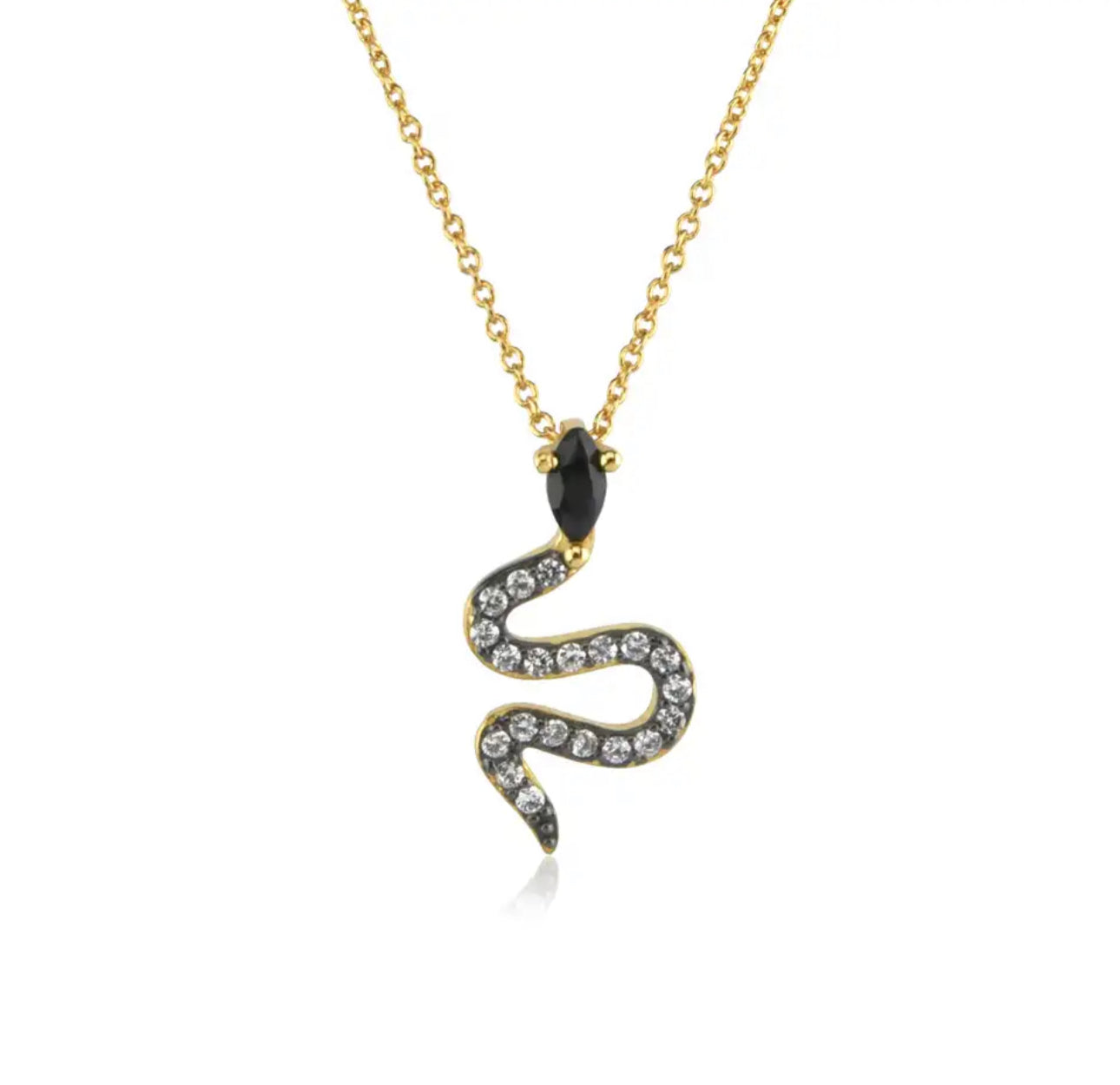 Ebony Serpentine Pave Necklace (925)