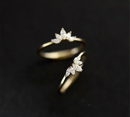 Gold Marquise Tiara Stack Ring