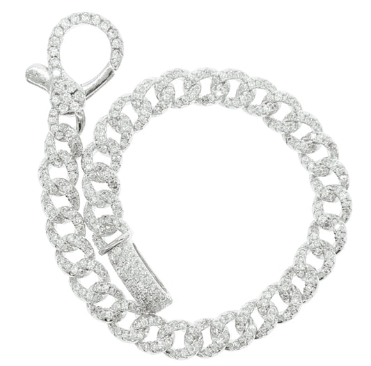 Silver  Tzar Cuban Bracelet