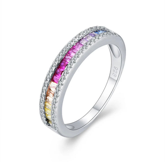 Candy Baguette Rainbow Strip Ring