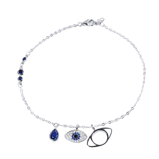 Arabian Night Silver Evil Eye Anklet