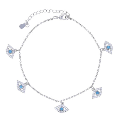 Silver Salisiah Evil Eye Anklet