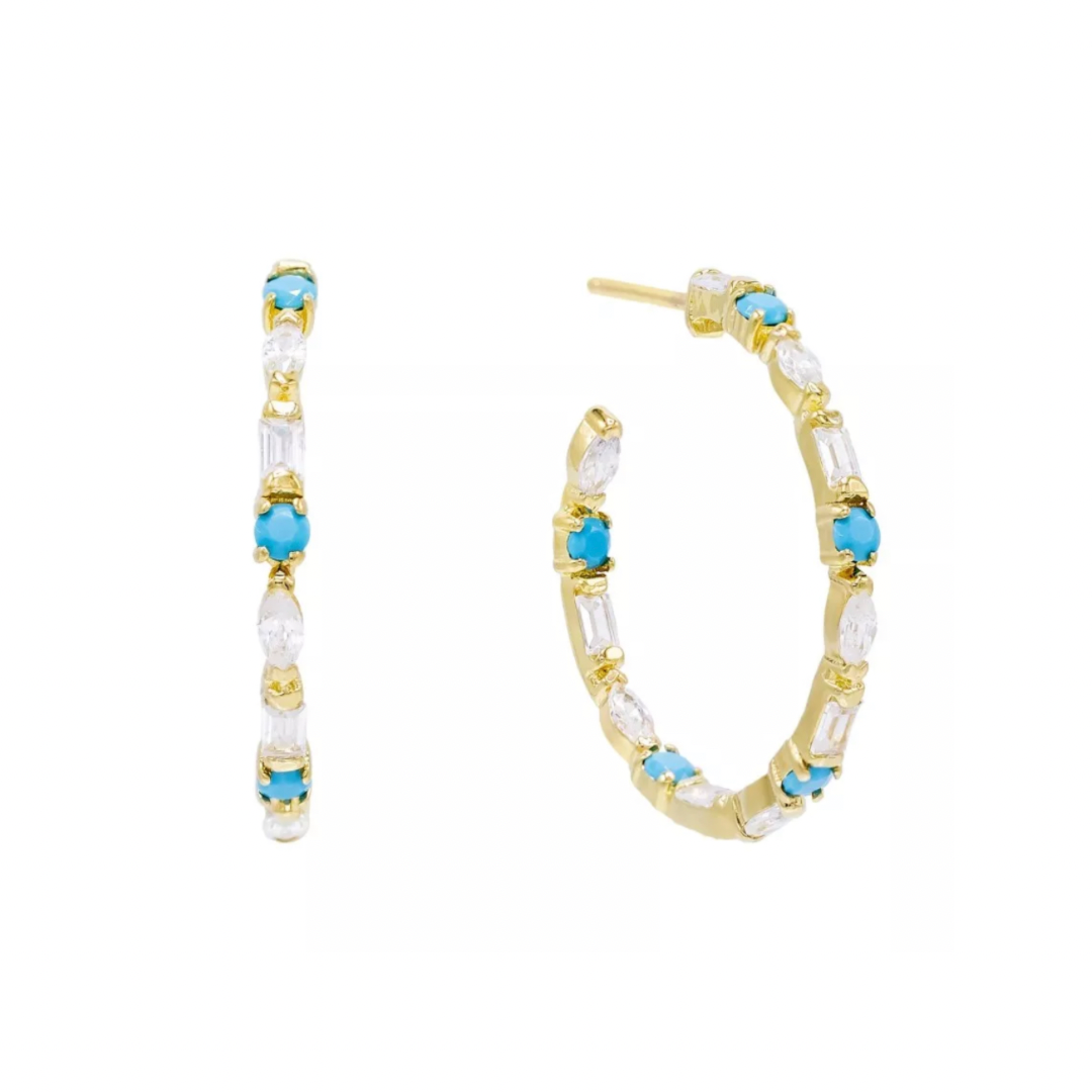 Socialite Turquoise Hoop Earring
