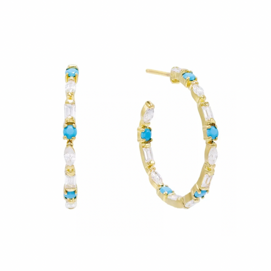 Socialite Turquoise Hoop Earring
