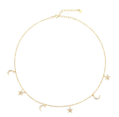 Gold Galactical Embrace Charm Necklace