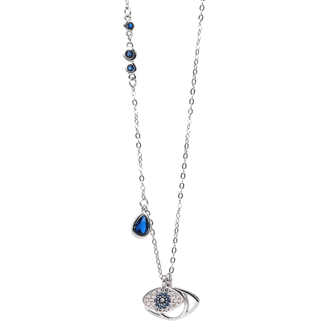 Silver Arabian Night Evil Eye Necklace (925, Vermeil)