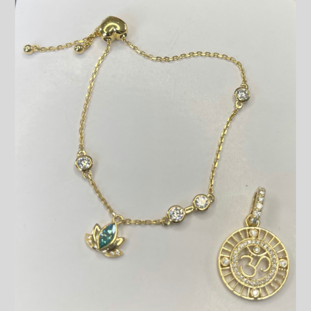 Charles & Colvard Baby Aum Bracelet (14k, 18k, Platinum)