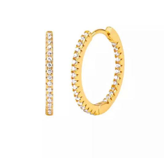 Gold Pave Hoop