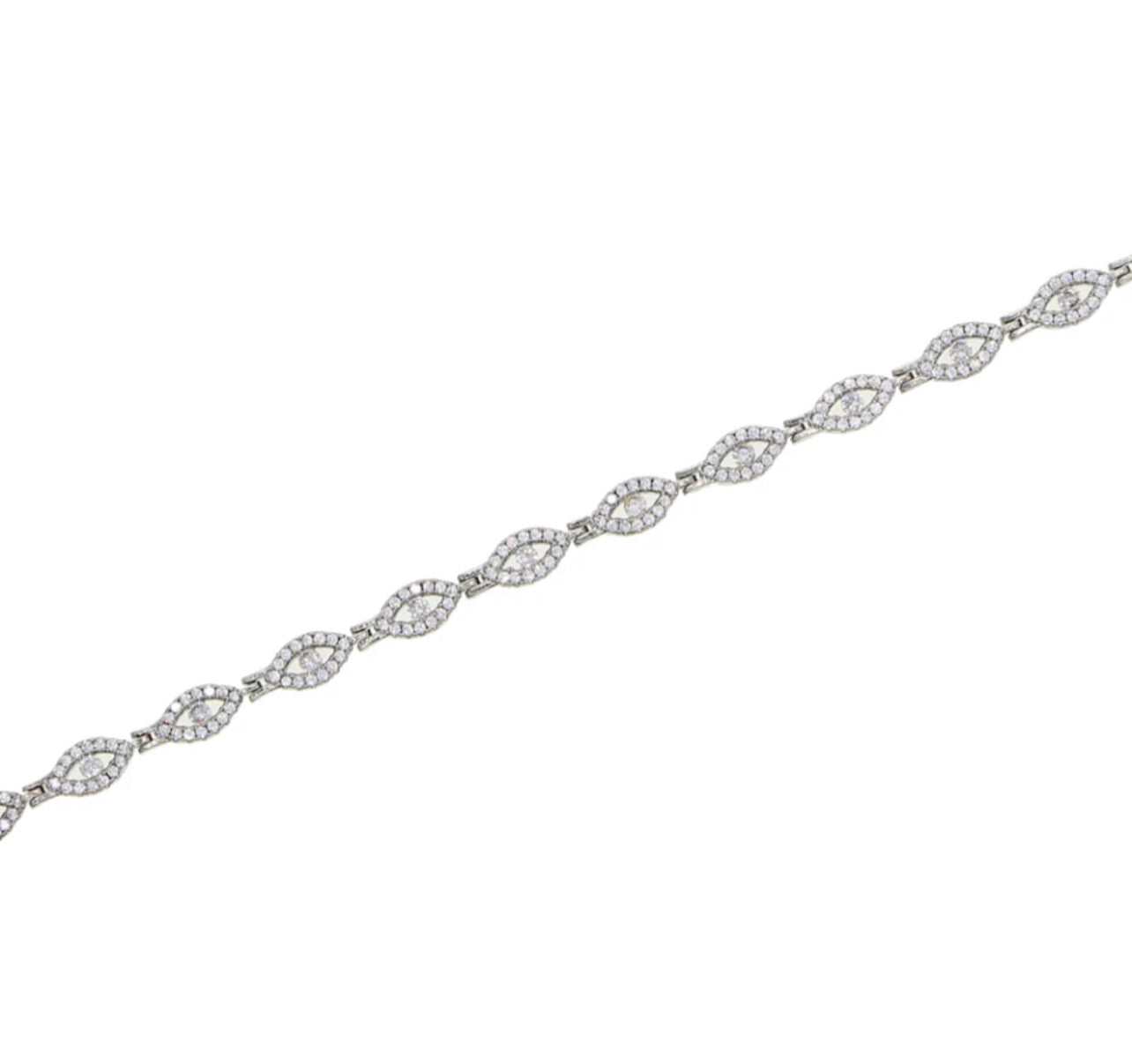 Silver Pave Glam Evil Eye Necklace