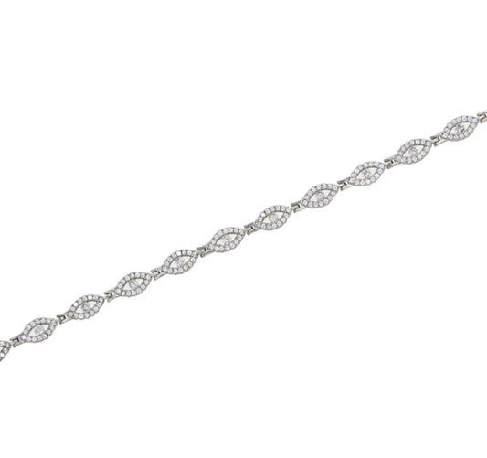 Silver Pave Glam Evil Eye Necklace
