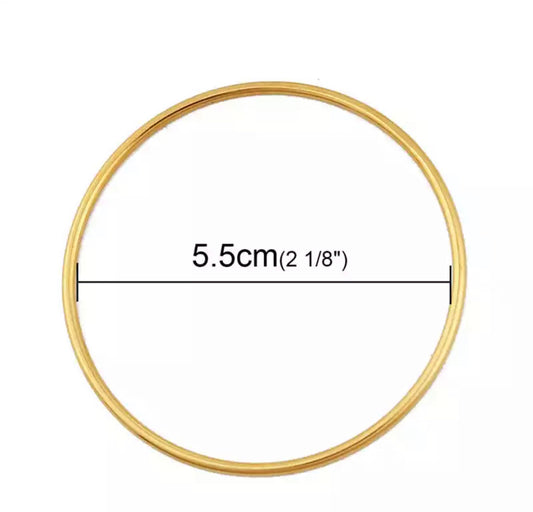 Set of 2 Yellow Gold Girls Dome Bangle
